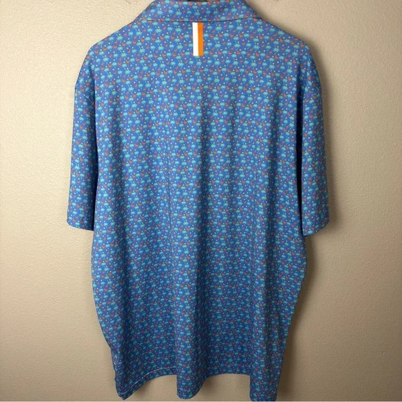 Rhoback Men’s The Snowbird Palm Tree & Flamingos Golf Polo - Picture 6 of 8